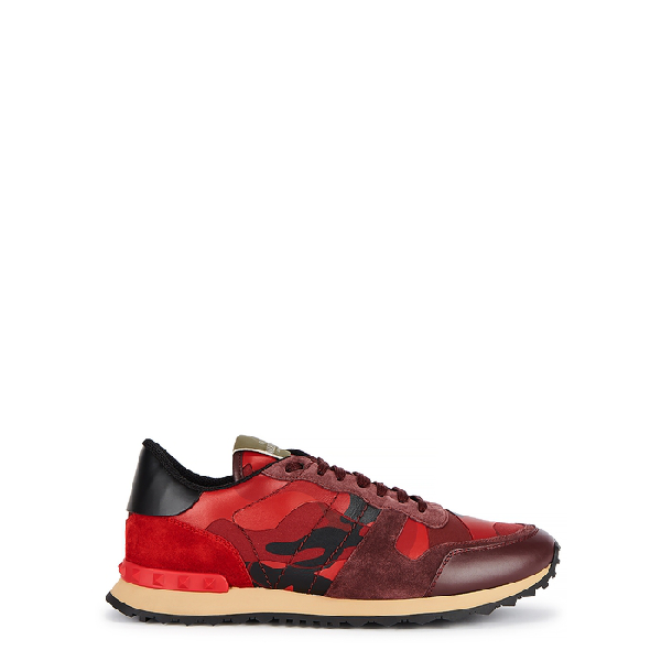 Valentino Garavani Rockrunner Camouflage-print Suede And Leather ...