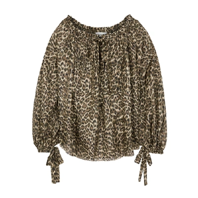 Shop Zimmermann Suraya Leopard-print Silk Blouse
