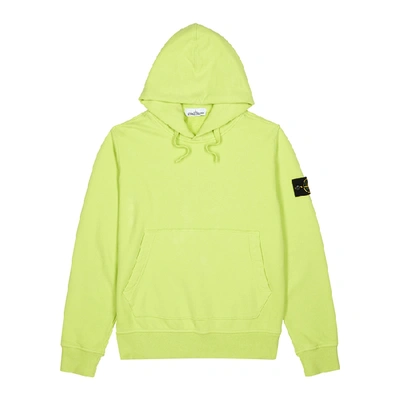 Shop Stone Island Lime Hooded Cotton Sweatshirt In Green
