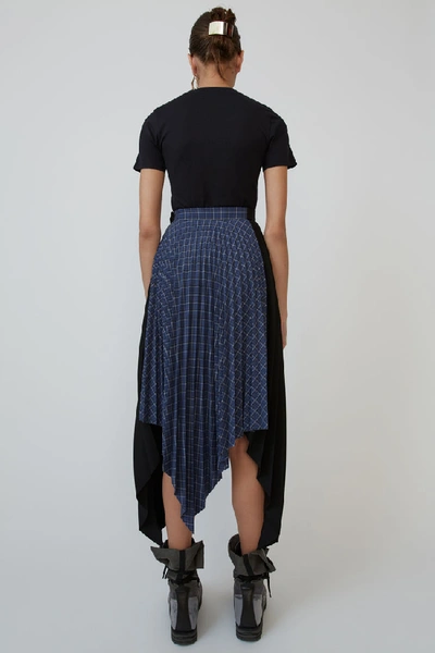 Shop Acne Studios Asymmetrical Pleated Skirt Black