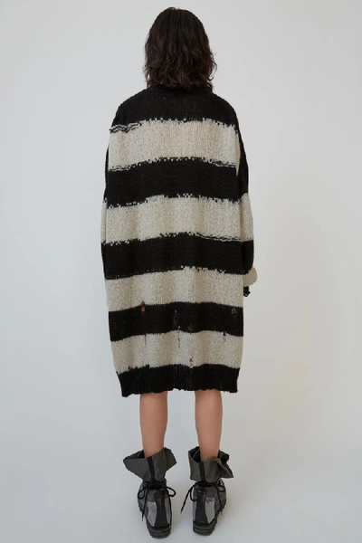 Shop Acne Studios Striped Knit Dress Black/grey
