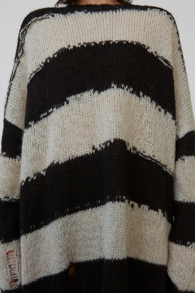 Shop Acne Studios Striped Knit Dress Black/grey