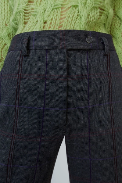 Shop Acne Studios Herringbone-check Trousers Grey/purple
