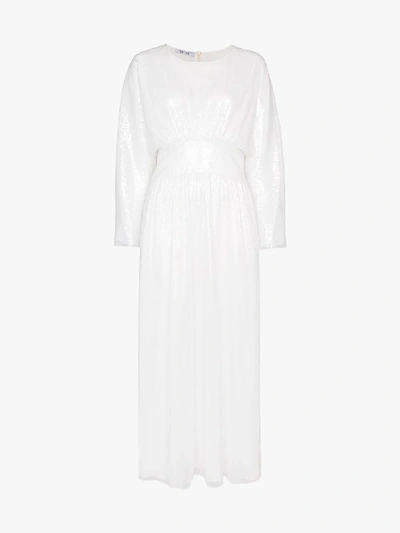 Shop Deitas Hermine Sequin Midi Dress In White