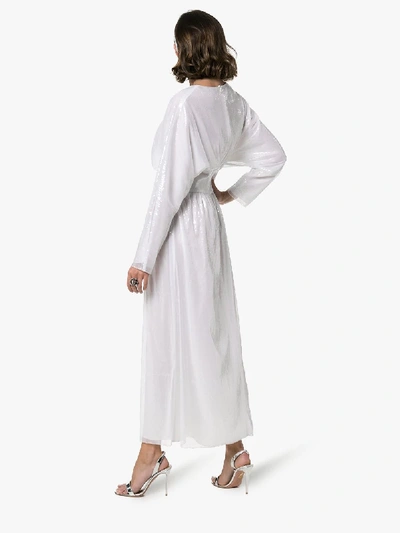 Shop Deitas Hermine Sequin Midi Dress In White