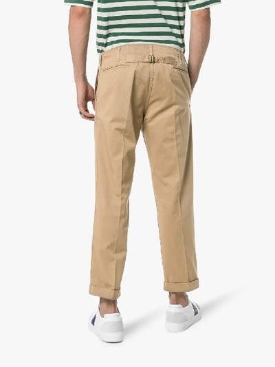 Shop Visvim Cropped Chino Trousers In Brown