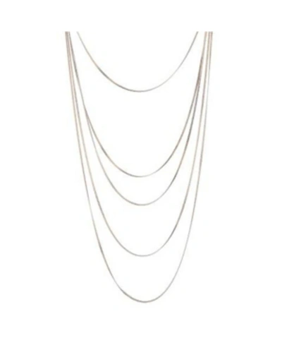 Shop Nicole Miller Multi-row Cobra Chain Necklace In Gold