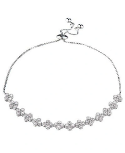 Shop Nicole Miller Cubic Zirconia Tennis Bracelet In Silver