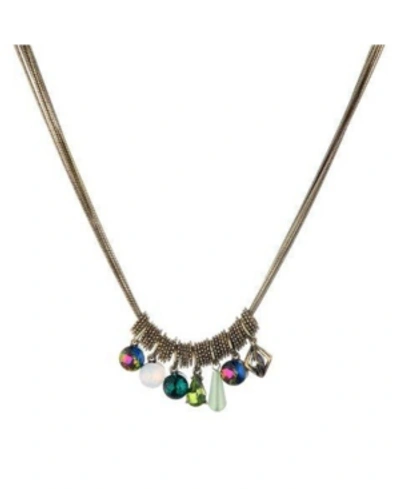 Shop Nicole Miller Cluster Necklace In Gold