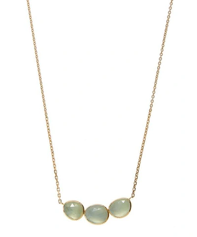 Shop Brooke Gregson Gold Orbit Triple Aquamarine Necklace