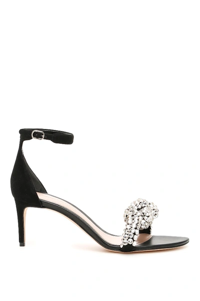 Shop Alexander Mcqueen Crystal Knot Sandals In Blk Crystal Blk (black)