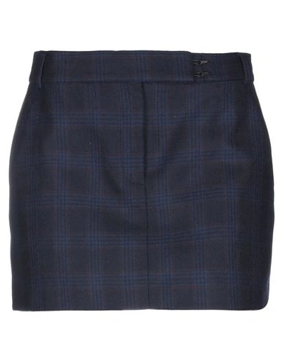 Shop Tibi Mini Skirt In Dark Blue