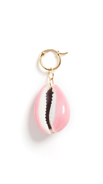 Shop Aurelie Bidermann Porcelain Laquered Shell Earring In Pink