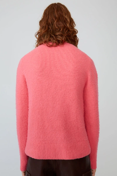 Shop Acne Studios Peele Bright Pink In Pilled Crewneck Sweater