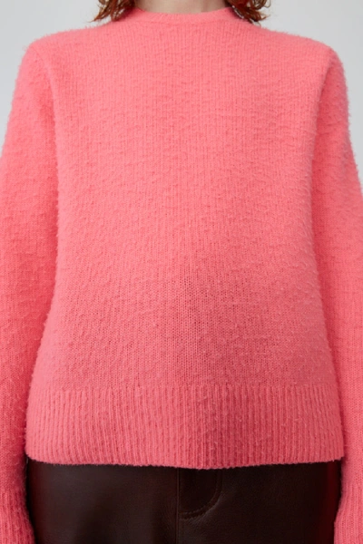 Shop Acne Studios Peele Bright Pink In Pilled Crewneck Sweater