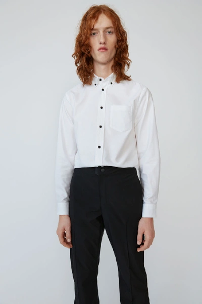Shop Acne Studios Button-down Collar Shirt Cold White