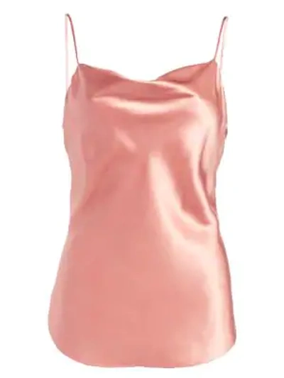 Shop Cinq À Sept Women's Marta Silk Cowlneck Cami Top In Peony Pink