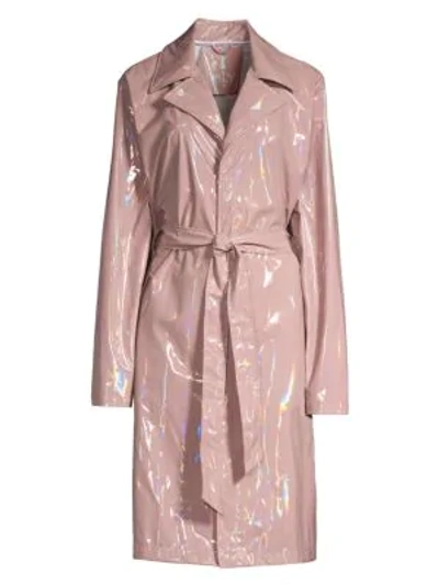 Shop Rains Women's Holographic Overcoat In Pink