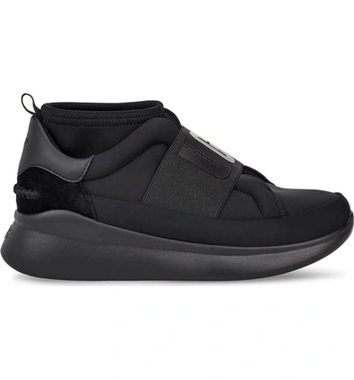 Shop Ugg Neutra Sock Sneaker In Black/ Black Leather