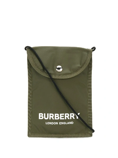 BURBERRY LOGO NYLON PHONE CASE LANYARD - 绿色