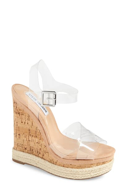 steve madden splash translucent platform wedge espadrilles