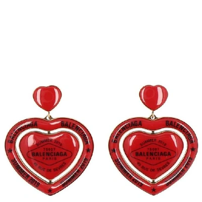 Shop Balenciaga Casino Heart Earrings In Multi