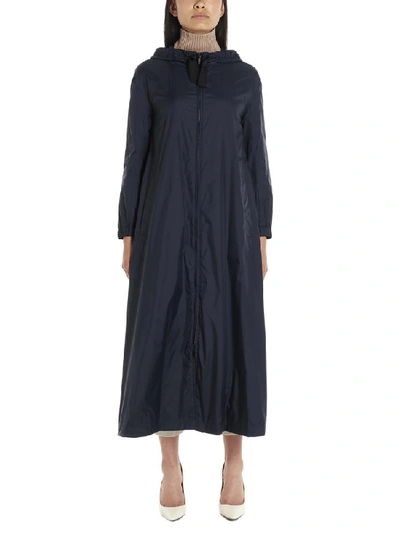 Shop Max Mara 's  Elongated Flared Parka In Blue