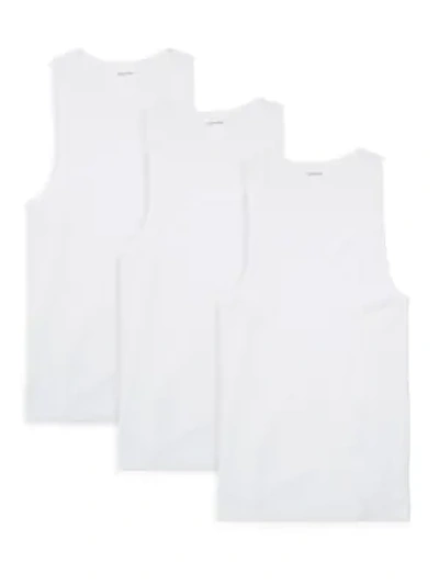 Shop Calvin Klein Men's Cotton Classics 3-pack Tank Tops In White