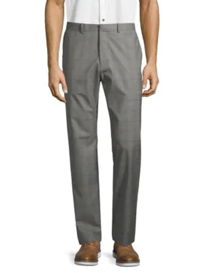 Shop Theory Marlo Maxim Grid Check Wool Pants In Light Grey