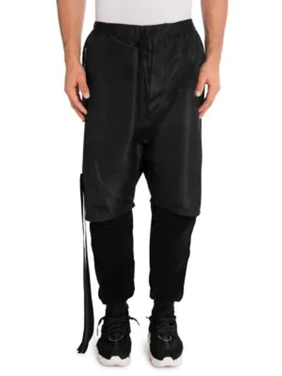 Shop Ben Taverniti Unravel Project Silk Double Layer Sweatpants In Black