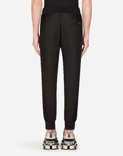 Shop Dolce & Gabbana Stretch Jacquard Jogging Pants In Black