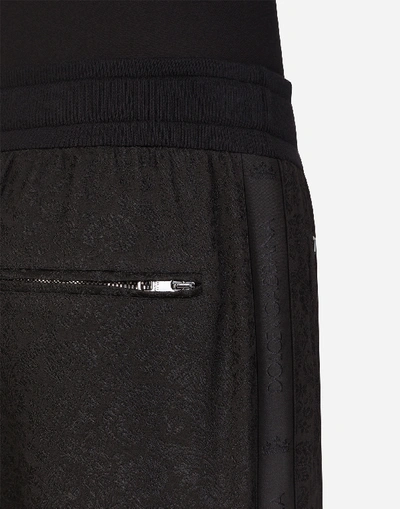 Shop Dolce & Gabbana Stretch Jacquard Jogging Pants In Black