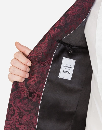 Shop Dolce & Gabbana Silk Jacquard Martini-fit Suit In Burgundy