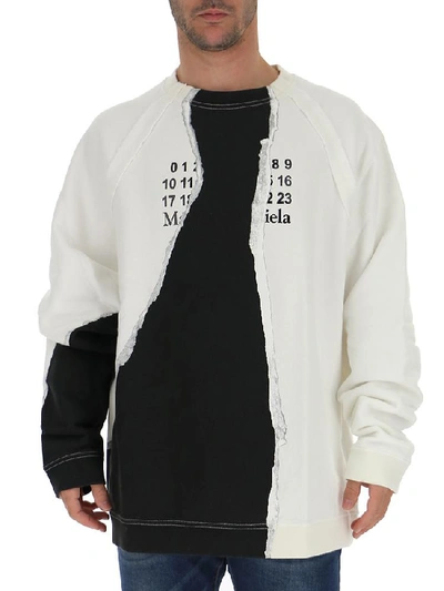 Shop Maison Margiela Graphic Print Sweatshirt In White