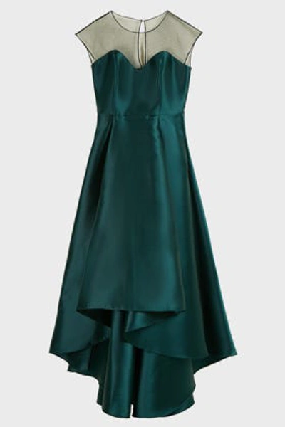 Shop Sachin & Babi Regina Asymmetric Satin-crepe Gown, Us4 In Green