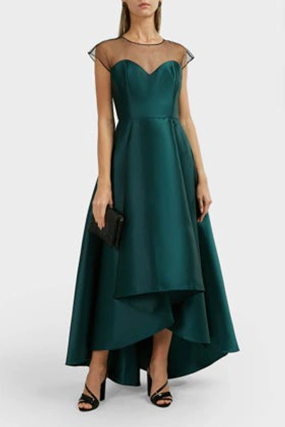 Shop Sachin & Babi Regina Asymmetric Satin-crepe Gown, Us4 In Green
