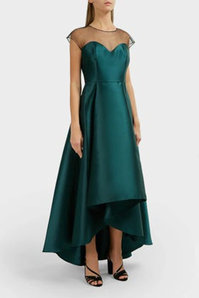 Shop Sachin & Babi Regina Asymmetric Satin-crepe Gown, Us4 In Green