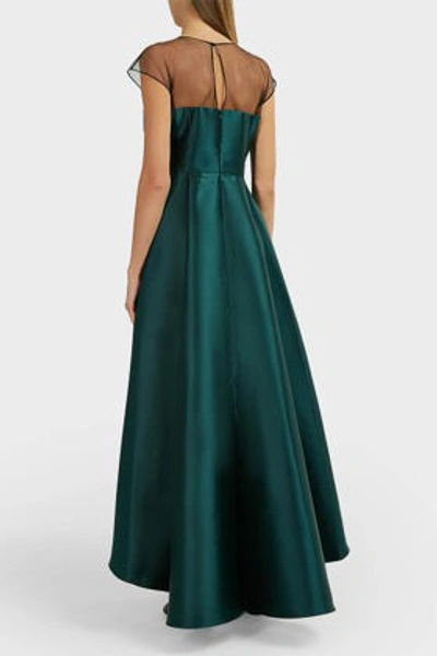 Shop Sachin & Babi Regina Asymmetric Satin-crepe Gown, Us4 In Green