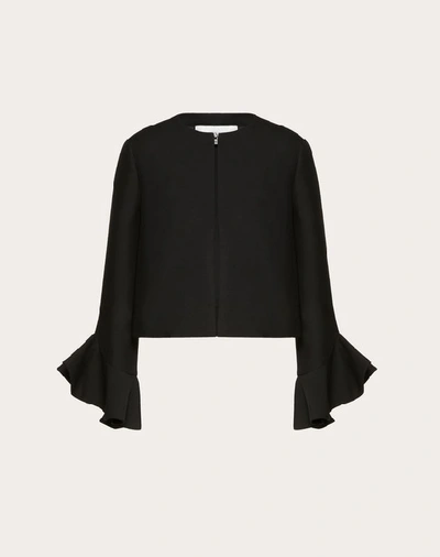 Shop Valentino Crêpe Couture Jacket In Black