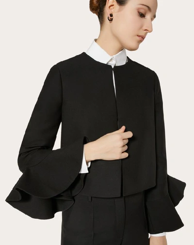 Shop Valentino Crêpe Couture Jacket In Black