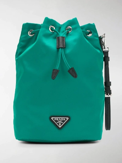 Shop Prada Bucket Bag In Green