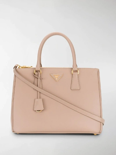 Shop Prada Galleria Tote Bag In Neutrals