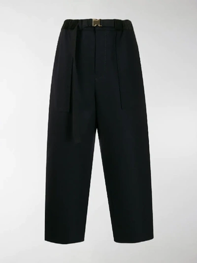Shop Sacai Classic Cropped Trousers In Black