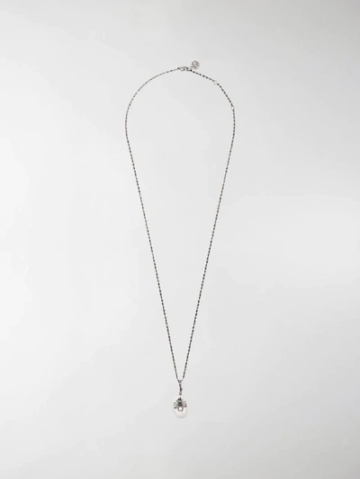 Shop Alexander Mcqueen Spider Pendant Necklace In Silver