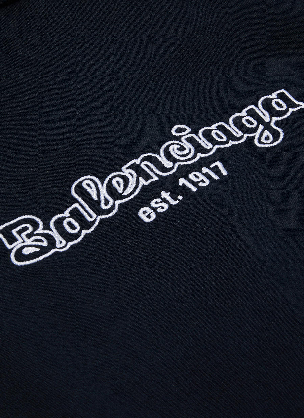 Balenciaga 'est. 1917' Logo Slogan Embroidered Oversized Hoodie | ModeSens