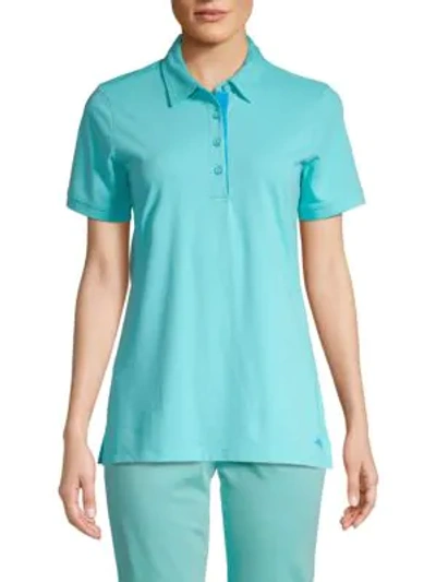 Shop Tommy Bahama Tropicool Short Sleeve Polo In Radiant Blue