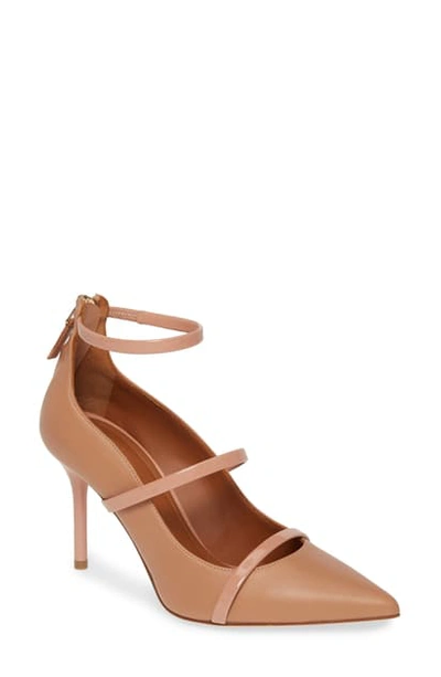 Shop Malone Souliers Robyn Ankle Strap Pump In Nude/ Blush