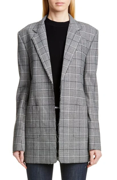 Shop Proenza Schouler Oversize Houndstooth Stretch Wool Blazer In Black/ White