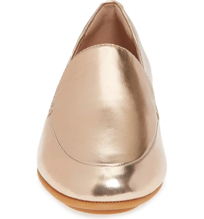 Shop Fitflop Lena Loafer In Rose Gold Leather