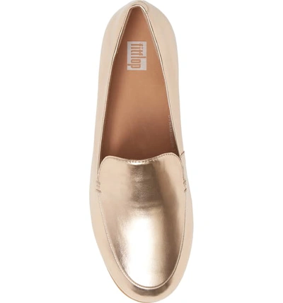 Shop Fitflop Lena Loafer In Rose Gold Leather